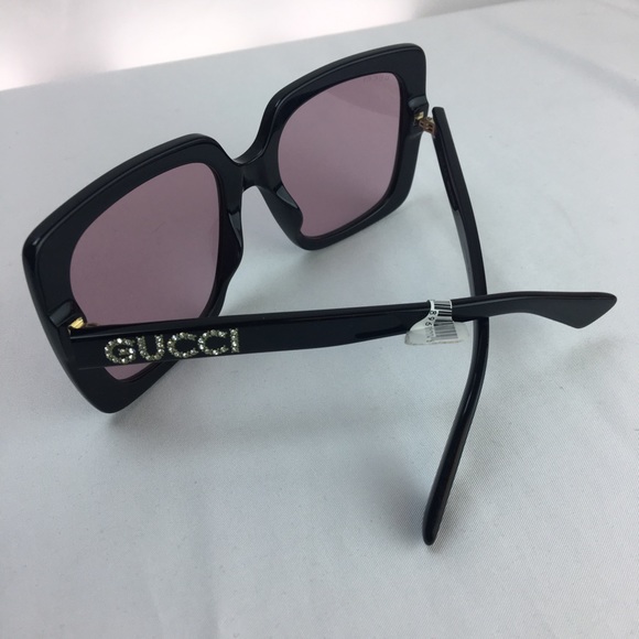 Gucci Accessories - Gucci Square Frames Pink lenses with Crystals logo